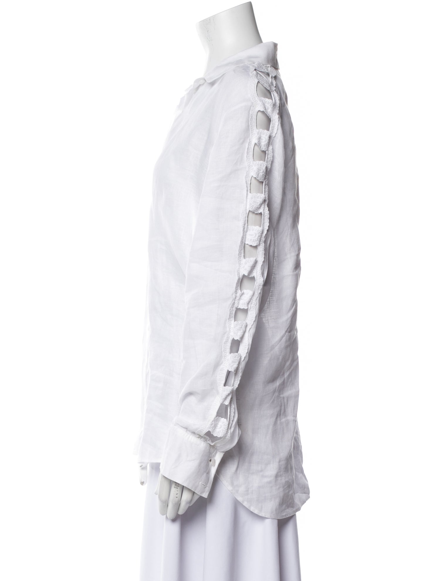 Anne Fontaine Linen Long Sleeve Button-Up Top