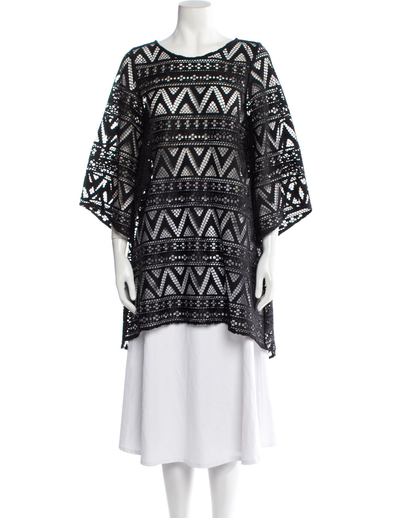 Anne Fontaine Printed Scoop Neck Sweater