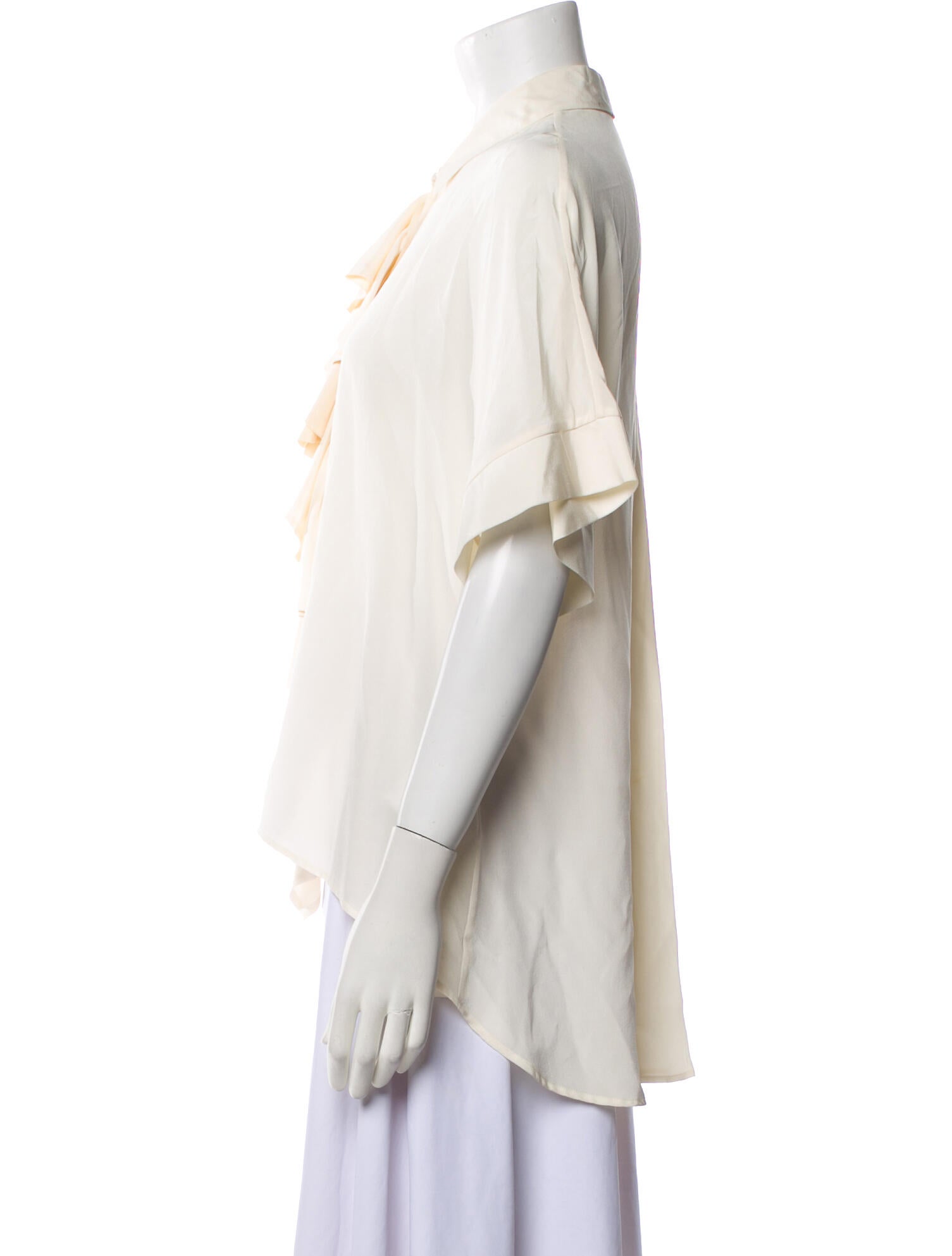 Anne Fontaine Silk Three-Quarter Sleeve Blouse