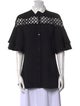 Anne Fontaine Short Sleeve Button-Up Top