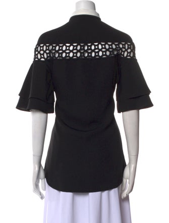 Anne Fontaine Short Sleeve Button-Up Top