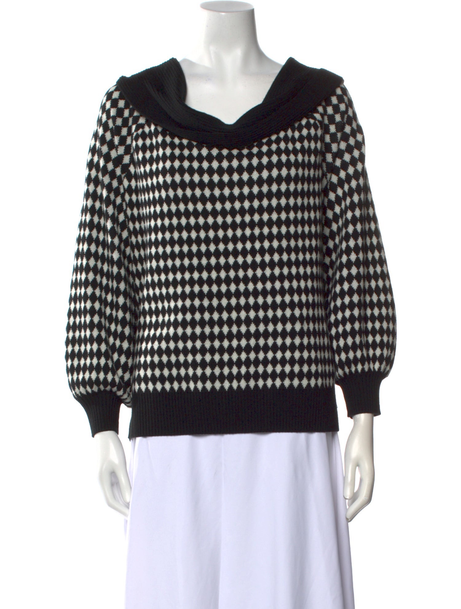 Anne Fontaine Wool Plaid Print Sweater