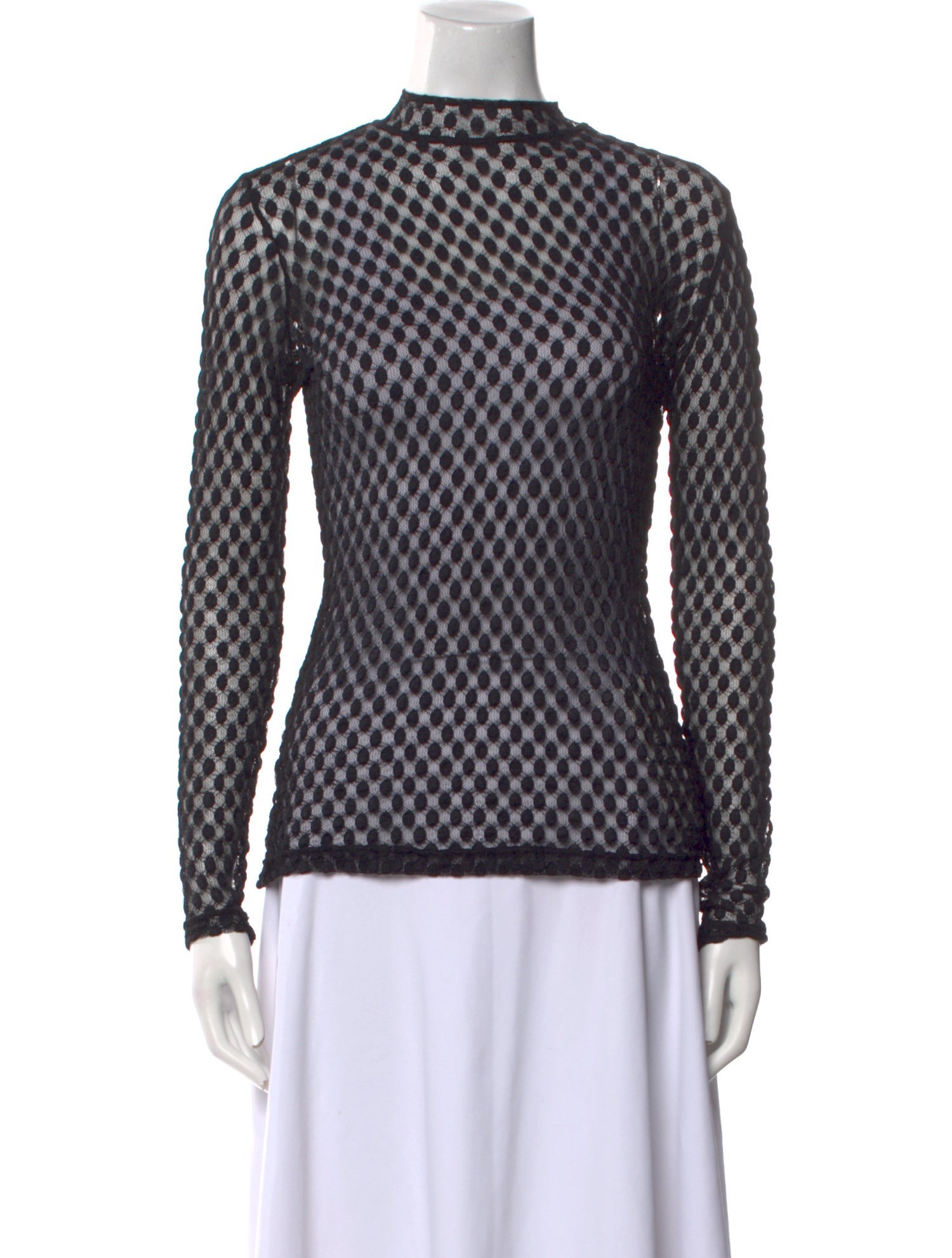 Anne Fontaine Printed Mock Neck Top