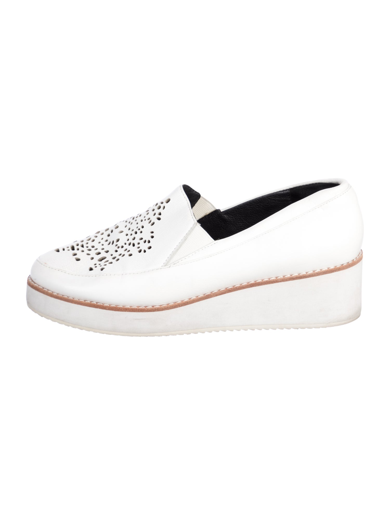 Anne Fontaine Leather Wedge Sneakers