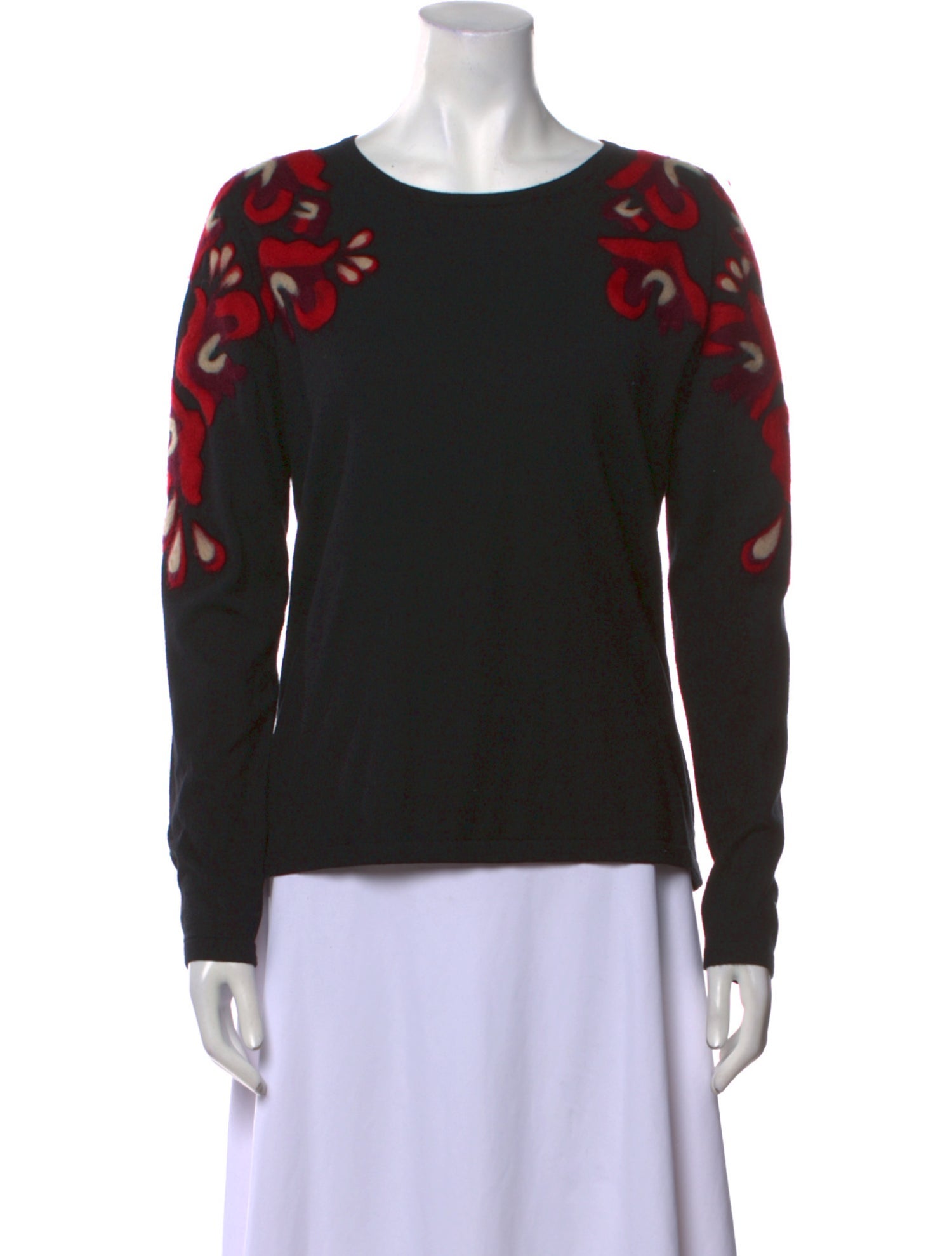 Anne Fontaine Printed Scoop Neck Sweater