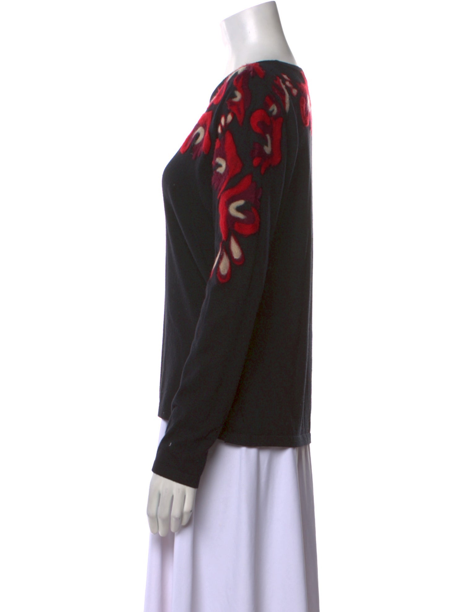 Anne Fontaine Printed Scoop Neck Sweater