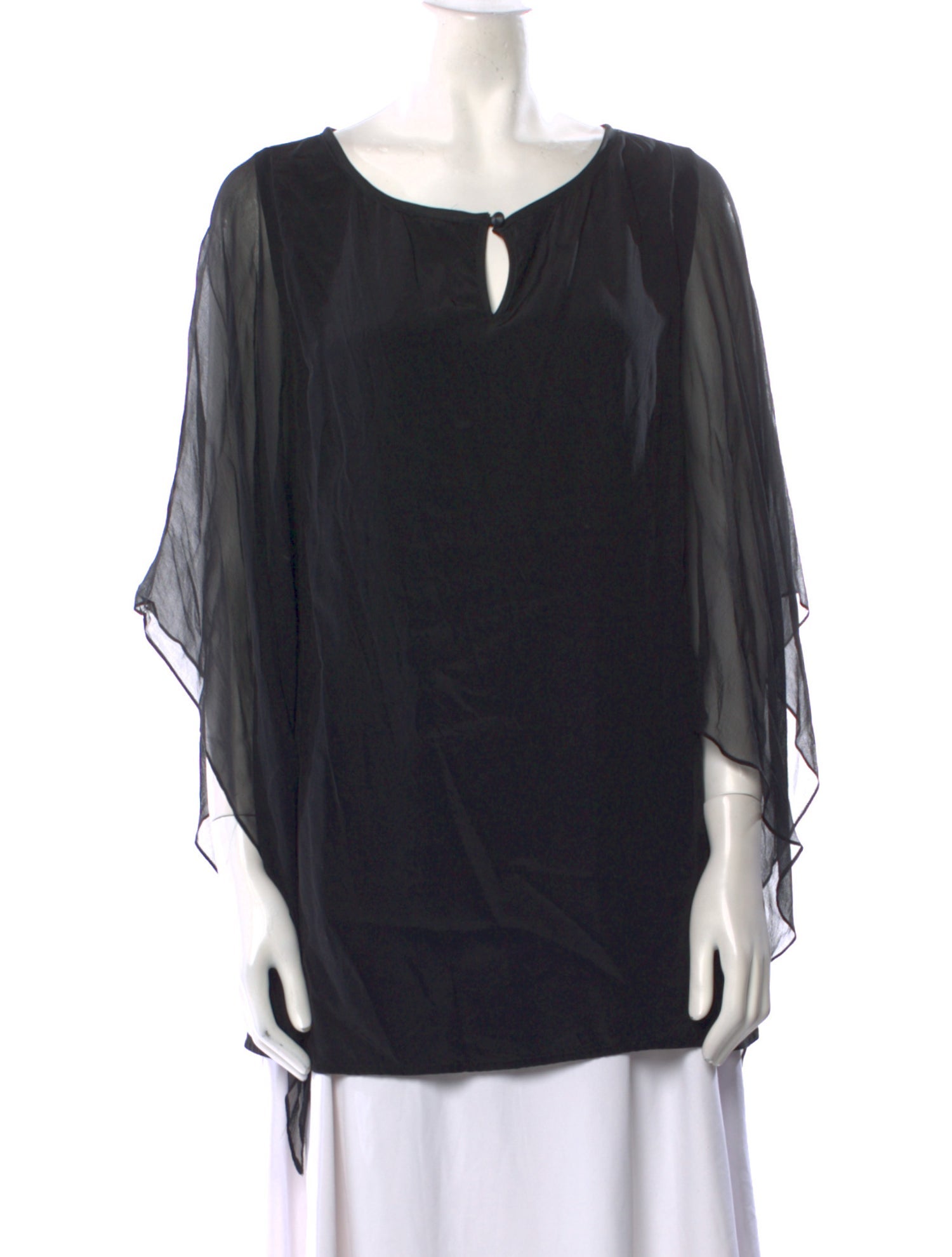 Anne Fontaine Silk Scoop Neck Tunic