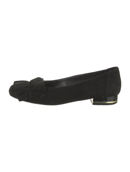 Anne Fontaine Suede Ruffle Embellishment Ballet Flats