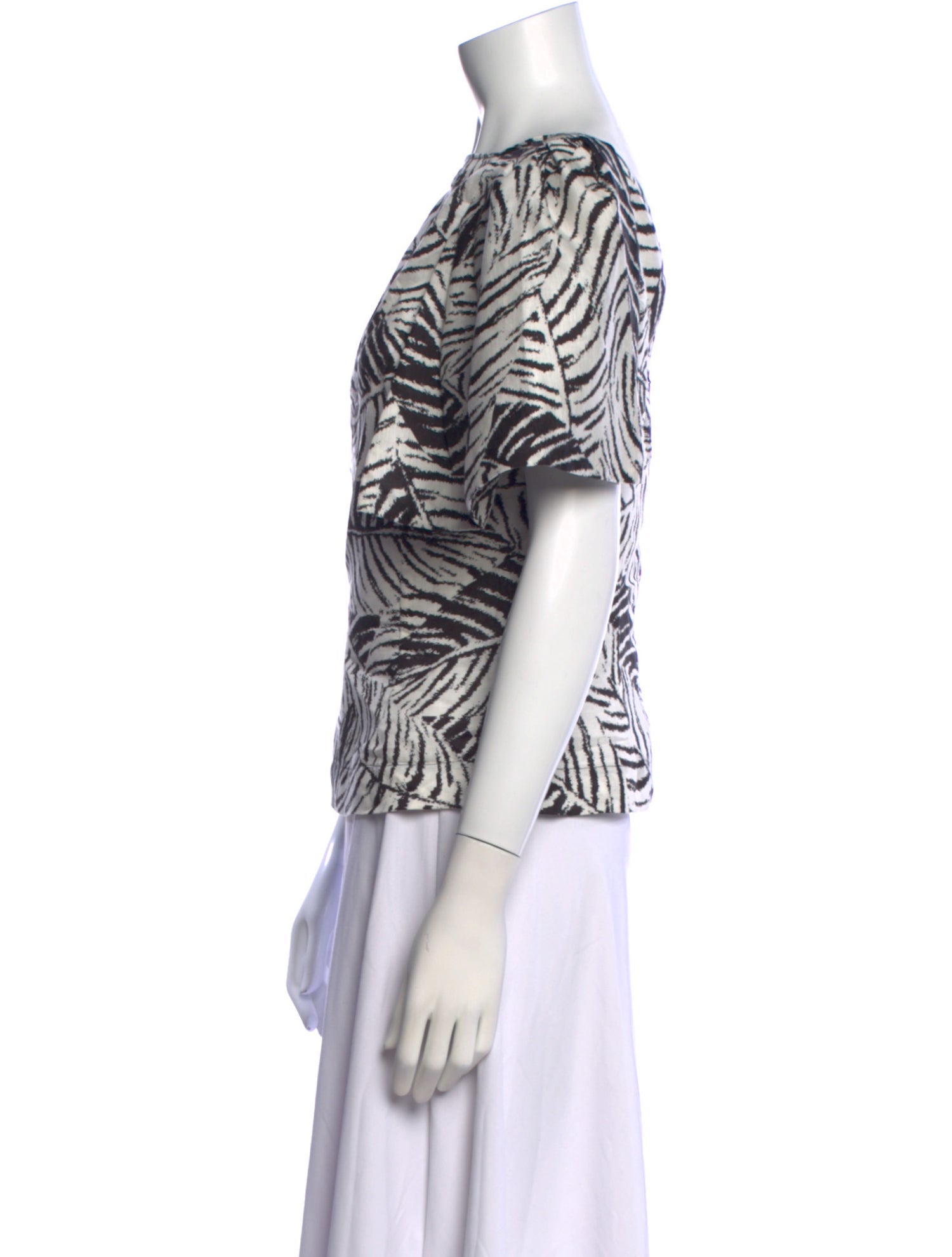 Anne Fontaine Printed Bateau Neckline Top