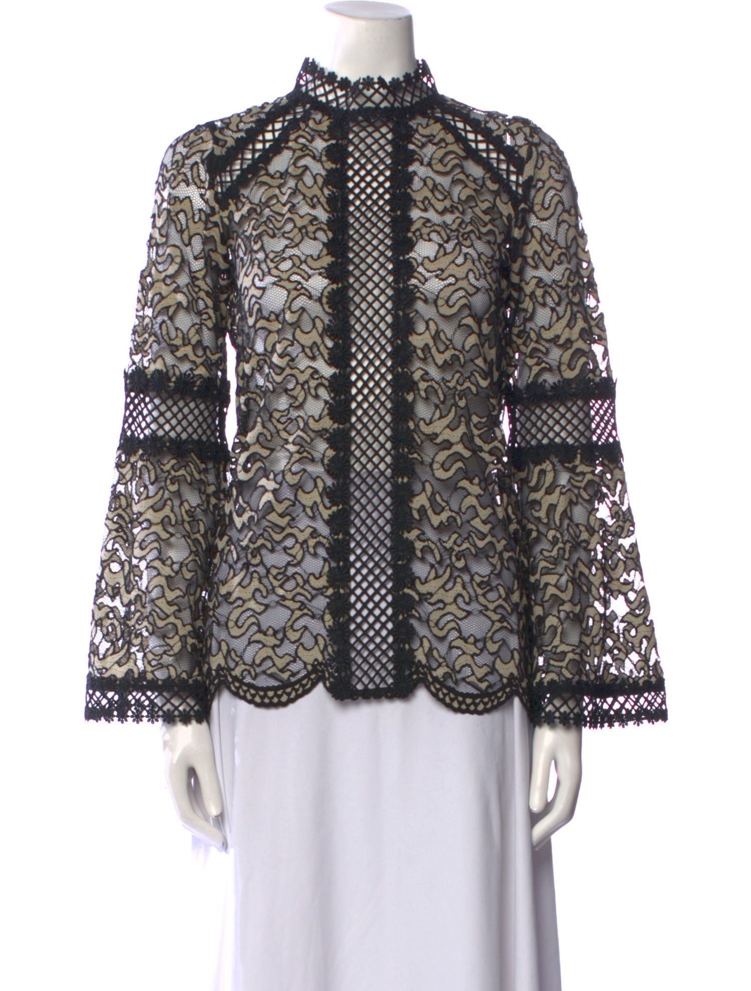 Anne Fontaine Printed Mock Neck Sweater