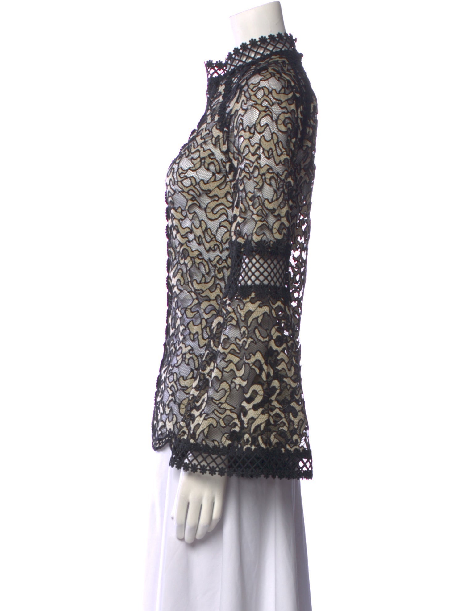 Anne Fontaine Printed Mock Neck Sweater