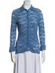Anne Fontaine Lace Pattern Long Sleeve Button-Up Top