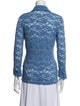 Anne Fontaine Lace Pattern Long Sleeve Button-Up Top