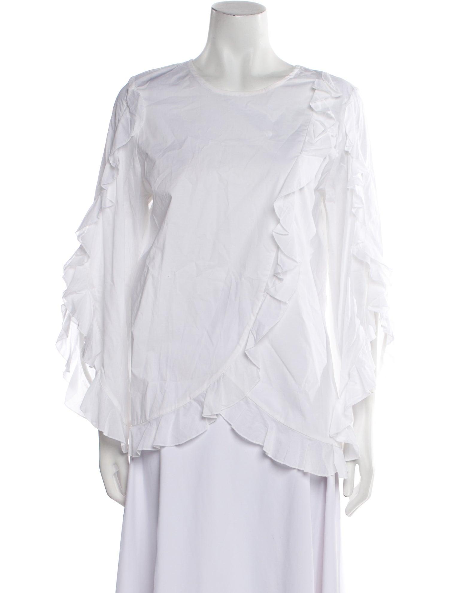 Anne Fontaine Bateau Neckline Three-Quarter Sleeve Blouse