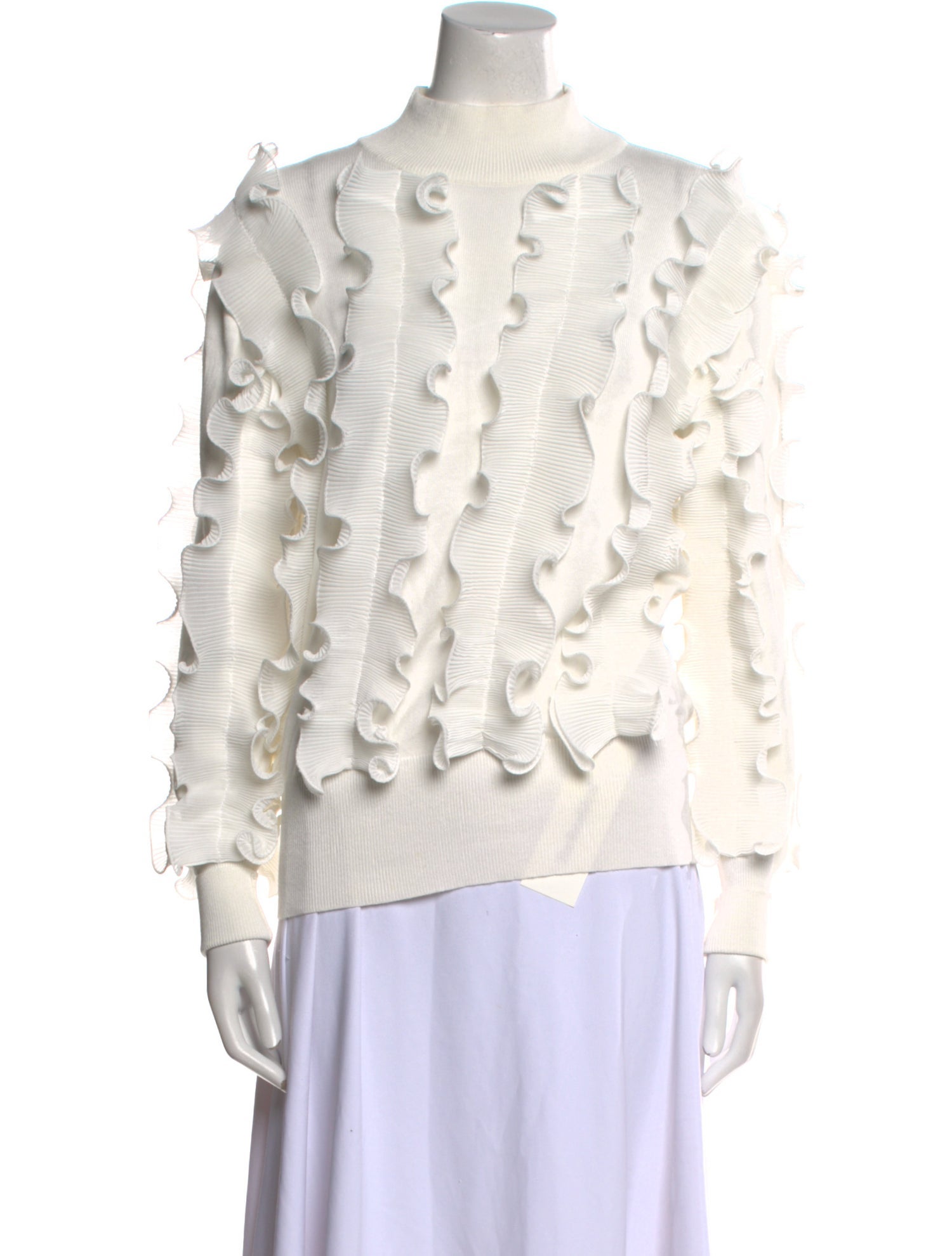 Anne Fontaine Mock Neck Long Sleeve Blouse