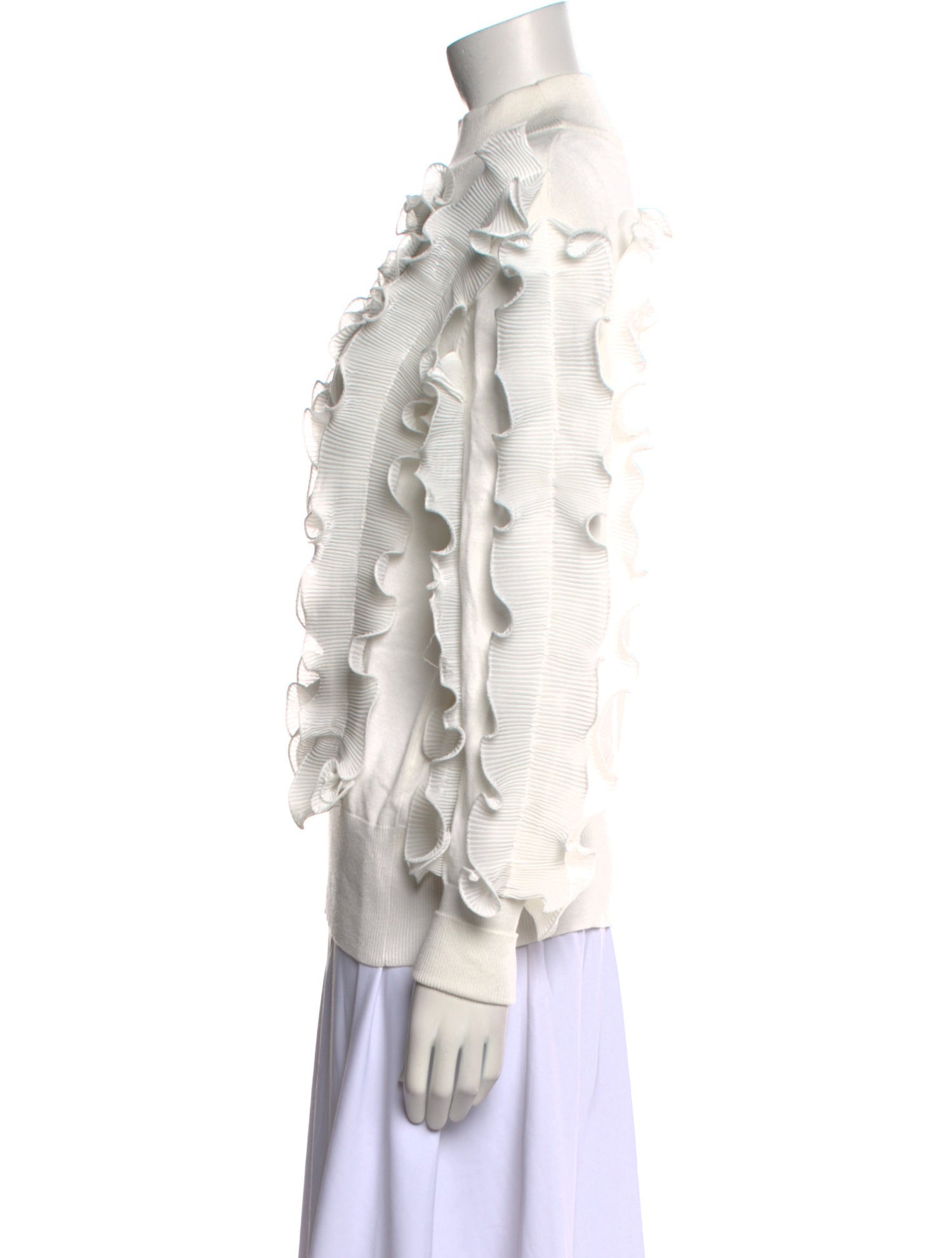 Anne Fontaine Mock Neck Long Sleeve Blouse