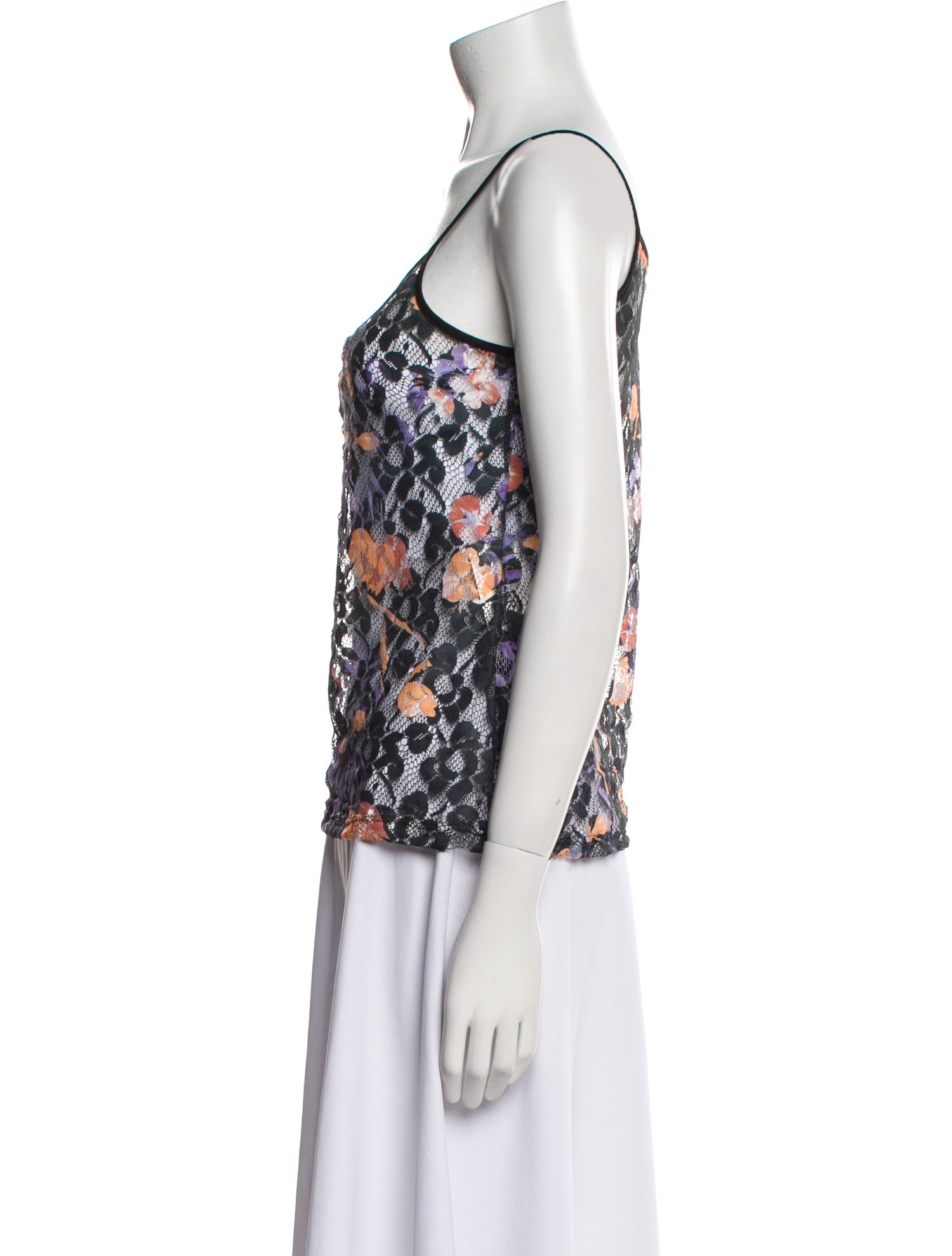 Anne Fontaine Floral Print Scoop Neck Top w/ Tags