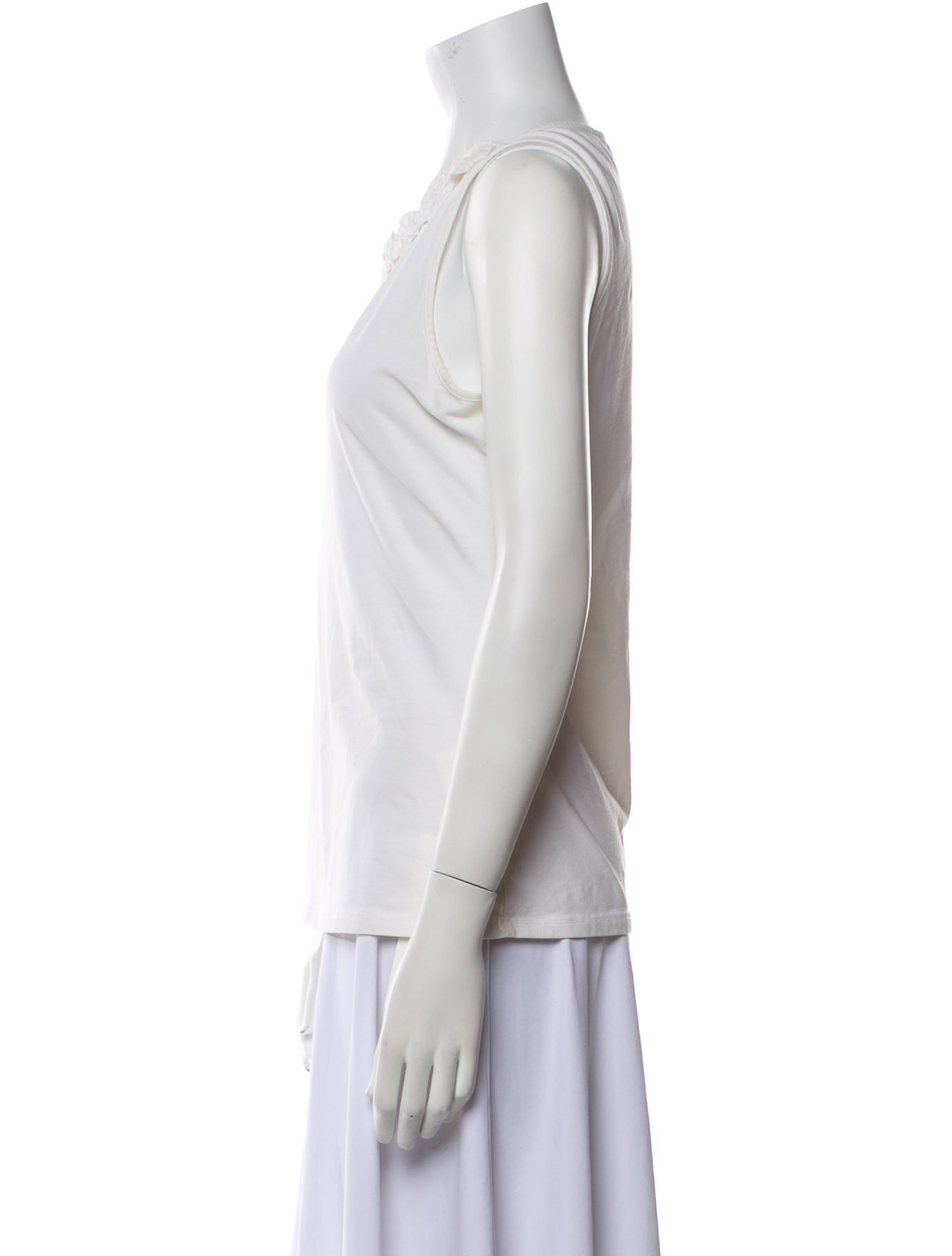 Anne Fontaine Scoop Neck Sleeveless Top