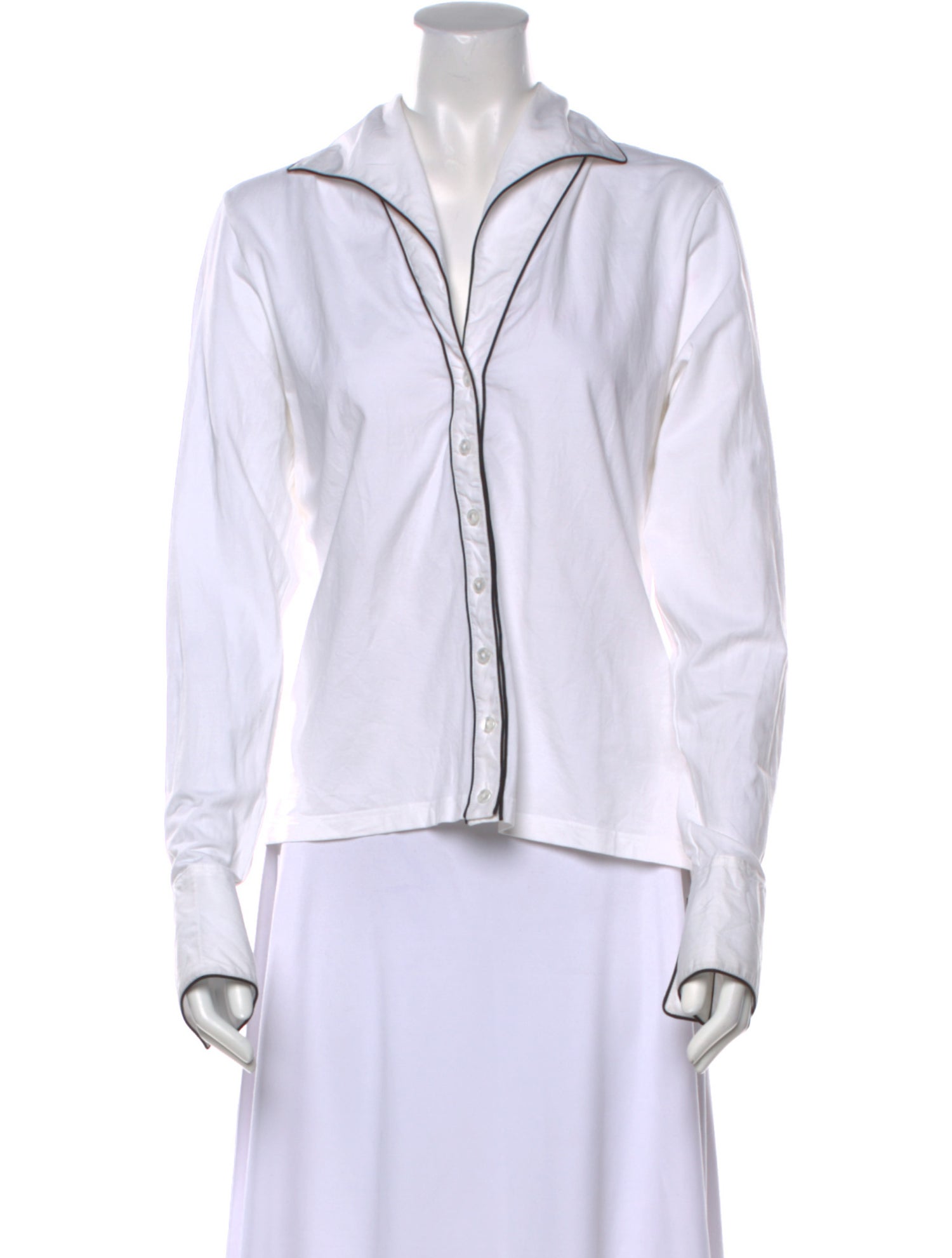 Anne Fontaine V-Neck Long Sleeve Sweatshirt