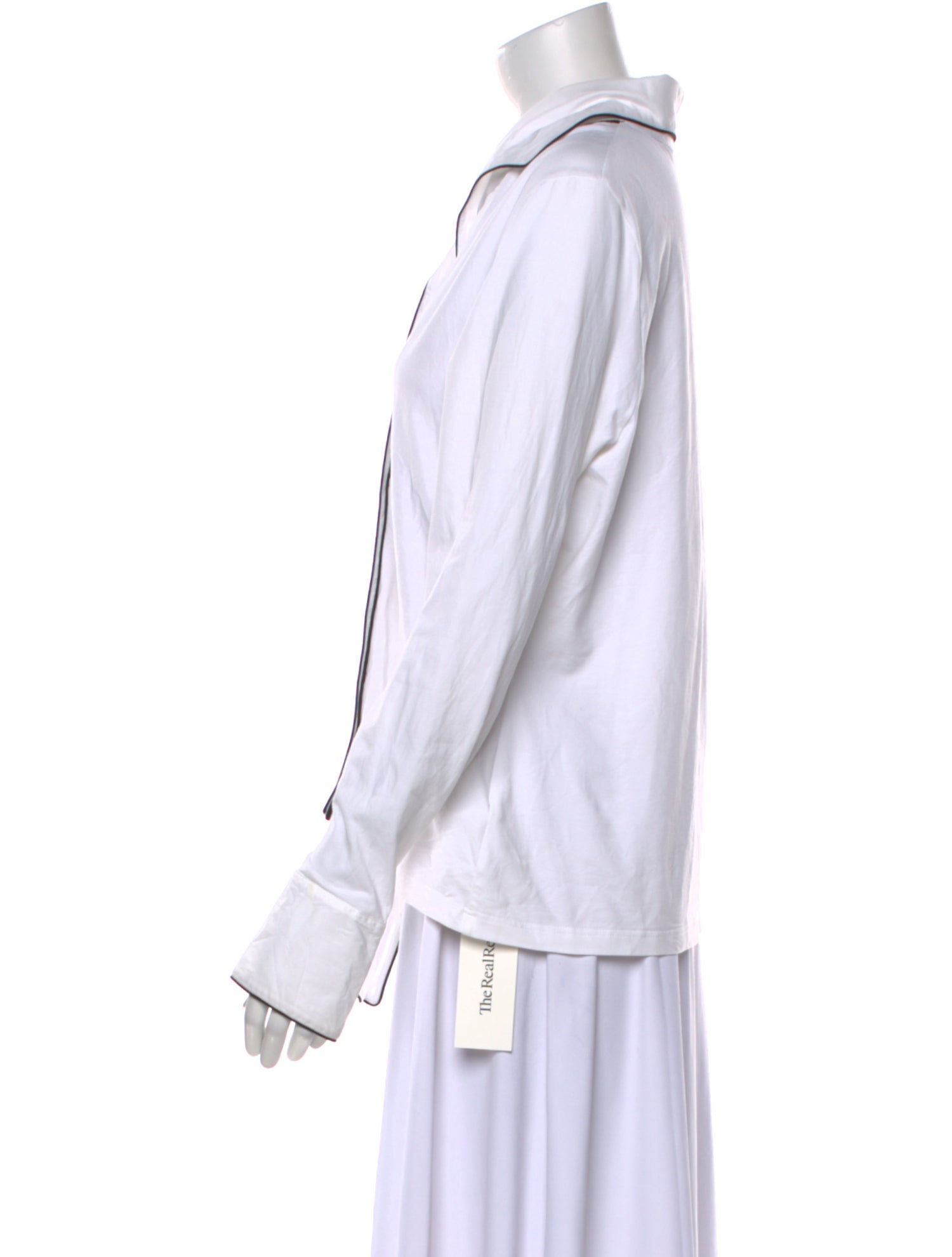 Anne Fontaine V-Neck Long Sleeve Sweatshirt