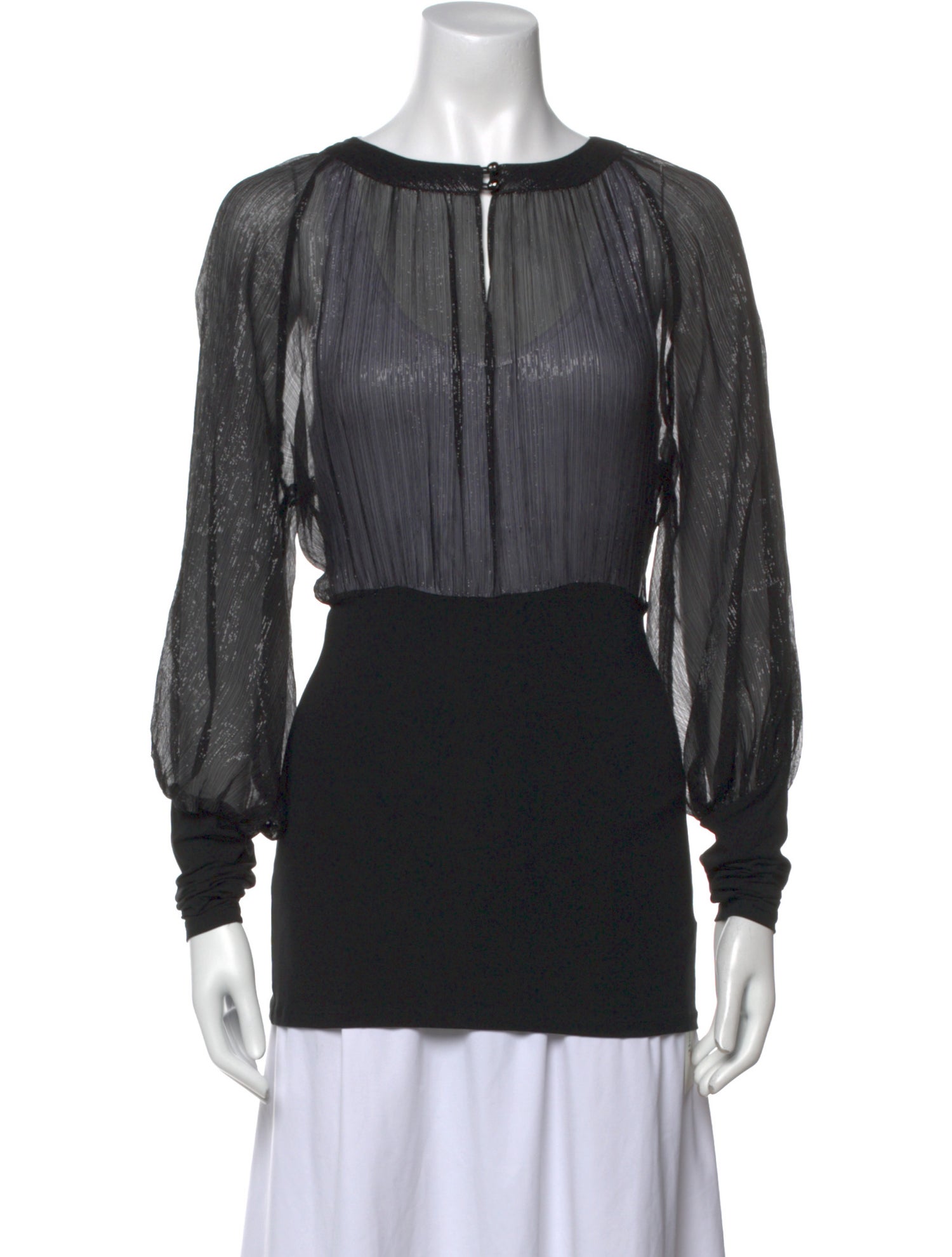 Anne Fontaine Silk Scoop Neck Blouse