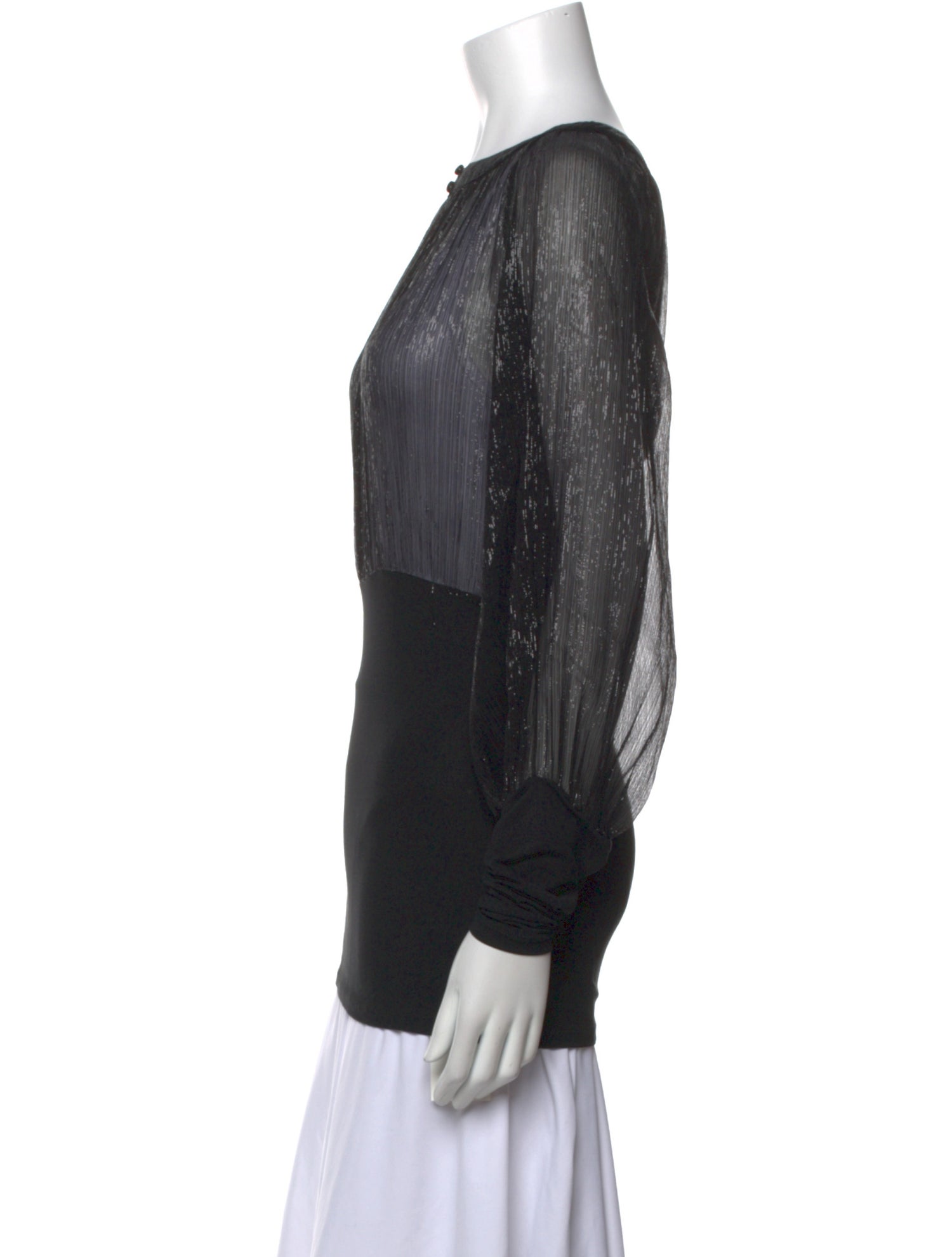 Anne Fontaine Silk Scoop Neck Blouse