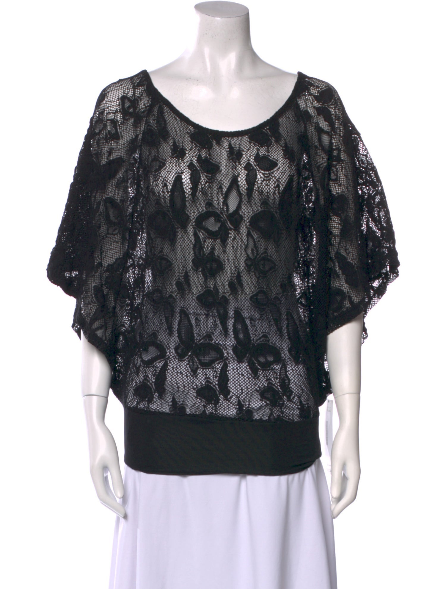 Anne Fontaine Nylon Lace Pattern Blouse