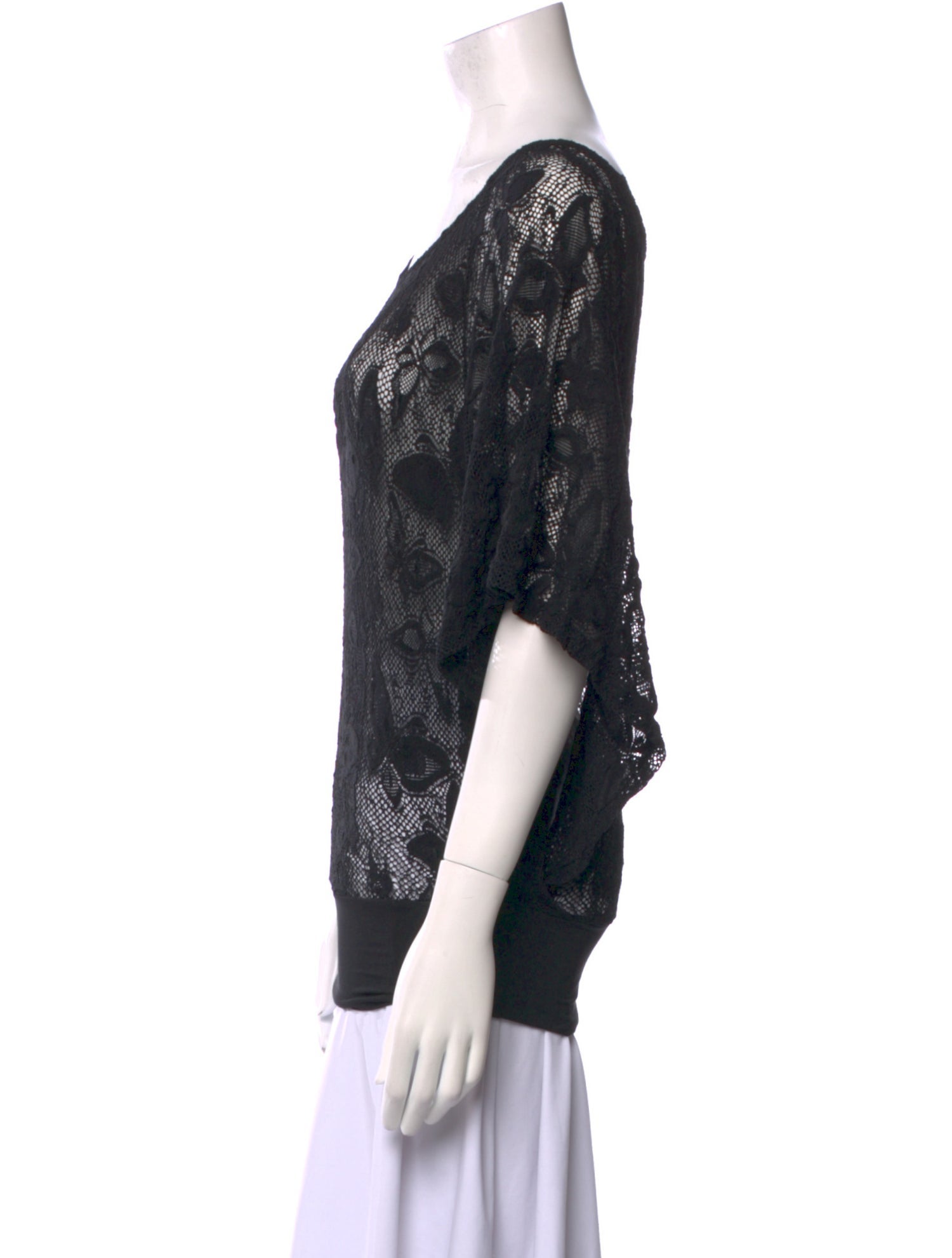 Anne Fontaine Nylon Lace Pattern Blouse