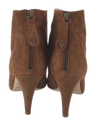 Anne Fontaine Suede Grosgrain Trim Lace-Up Boots