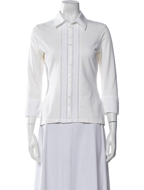 Anne Fontaine Three-Quarter Sleeve Button-Up Top