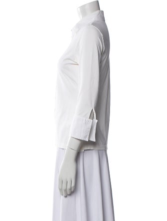 Anne Fontaine Three-Quarter Sleeve Button-Up Top