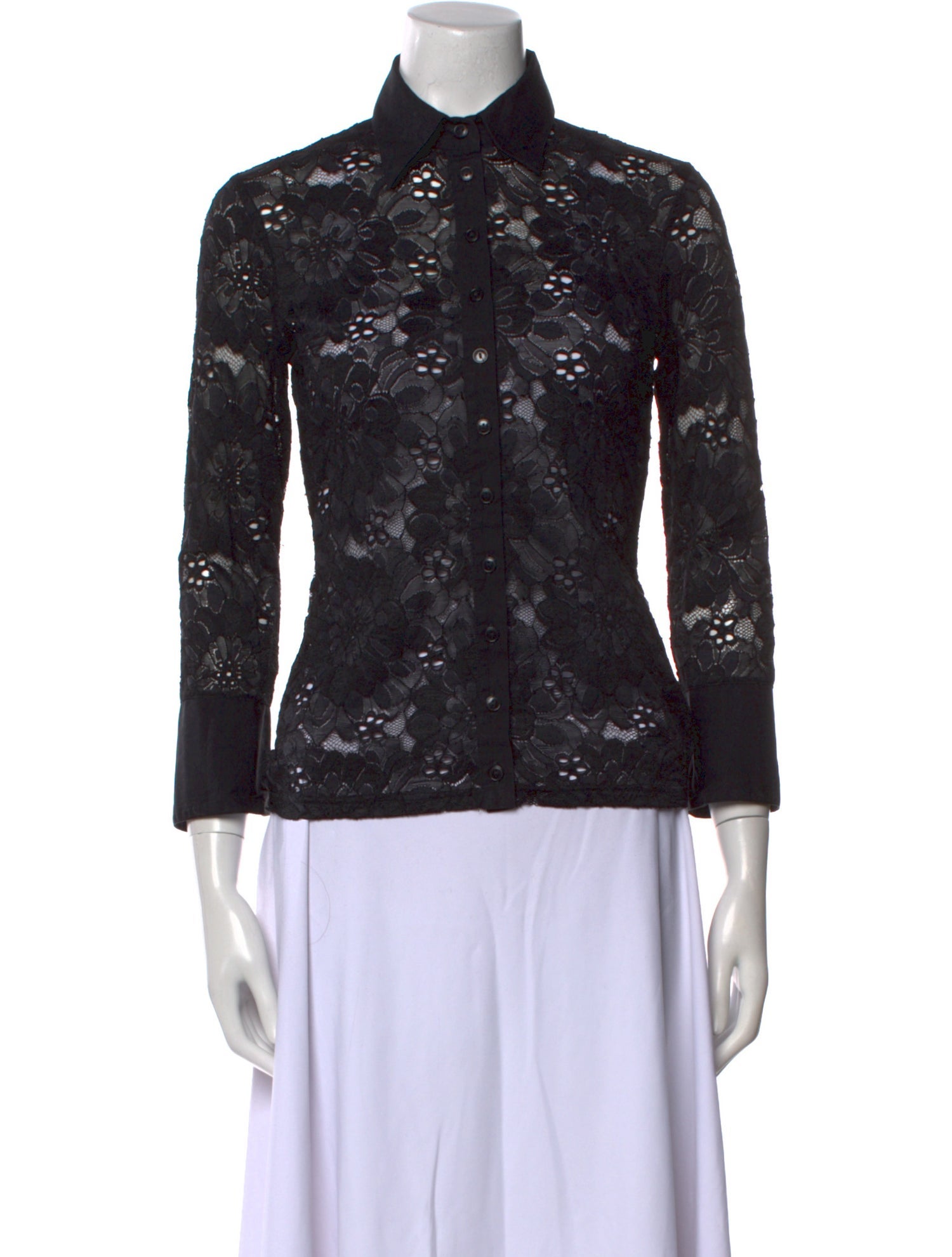 Anne Fontaine Lace Lace Pattern Button-Up Top