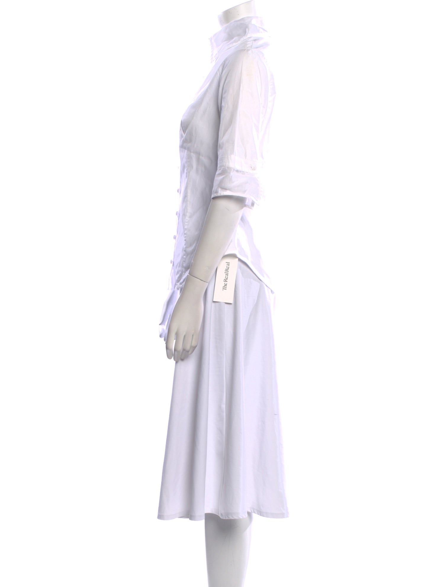 Anne Fontaine Three-Quarter Sleeve Button-Up Top