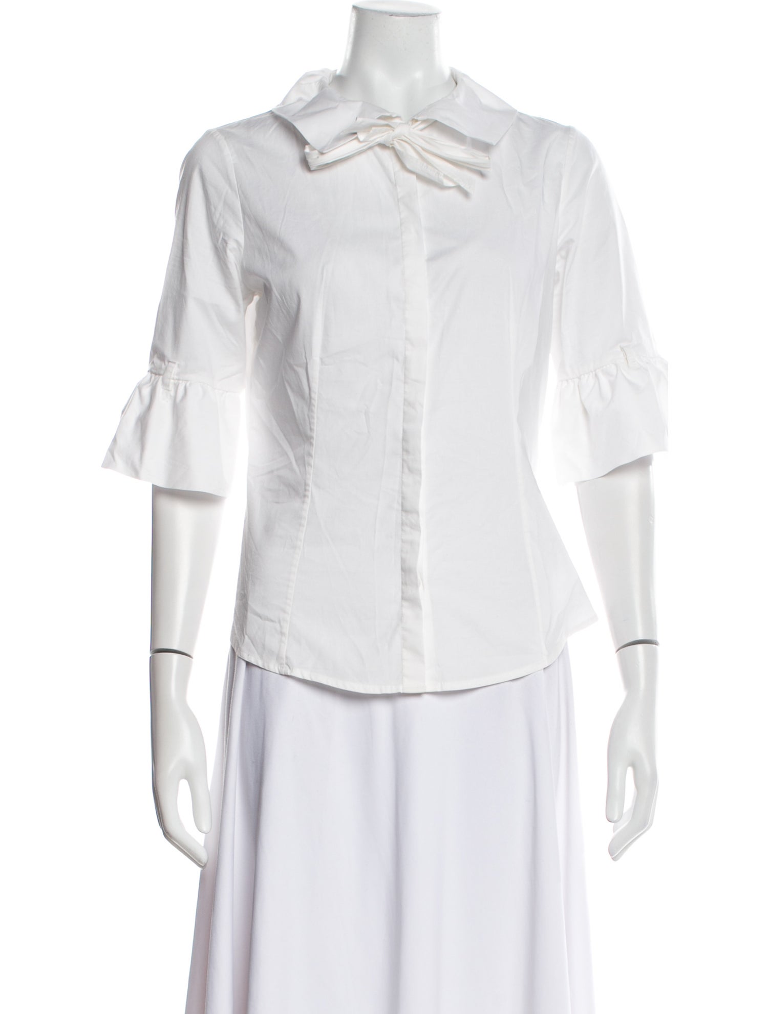 Anne Fontaine Three-Quarter Sleeve Button-Up Top