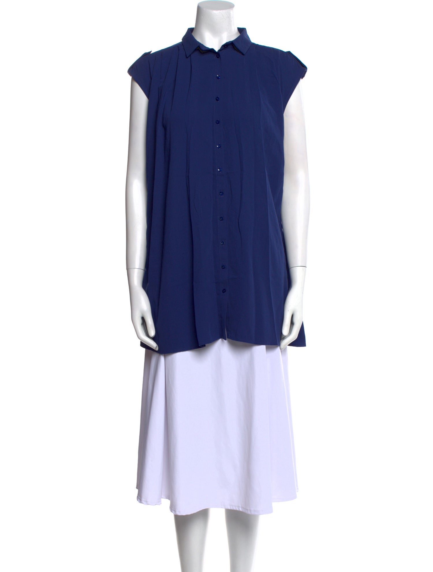 Anne Fontaine Short Sleeve Button-Up Top