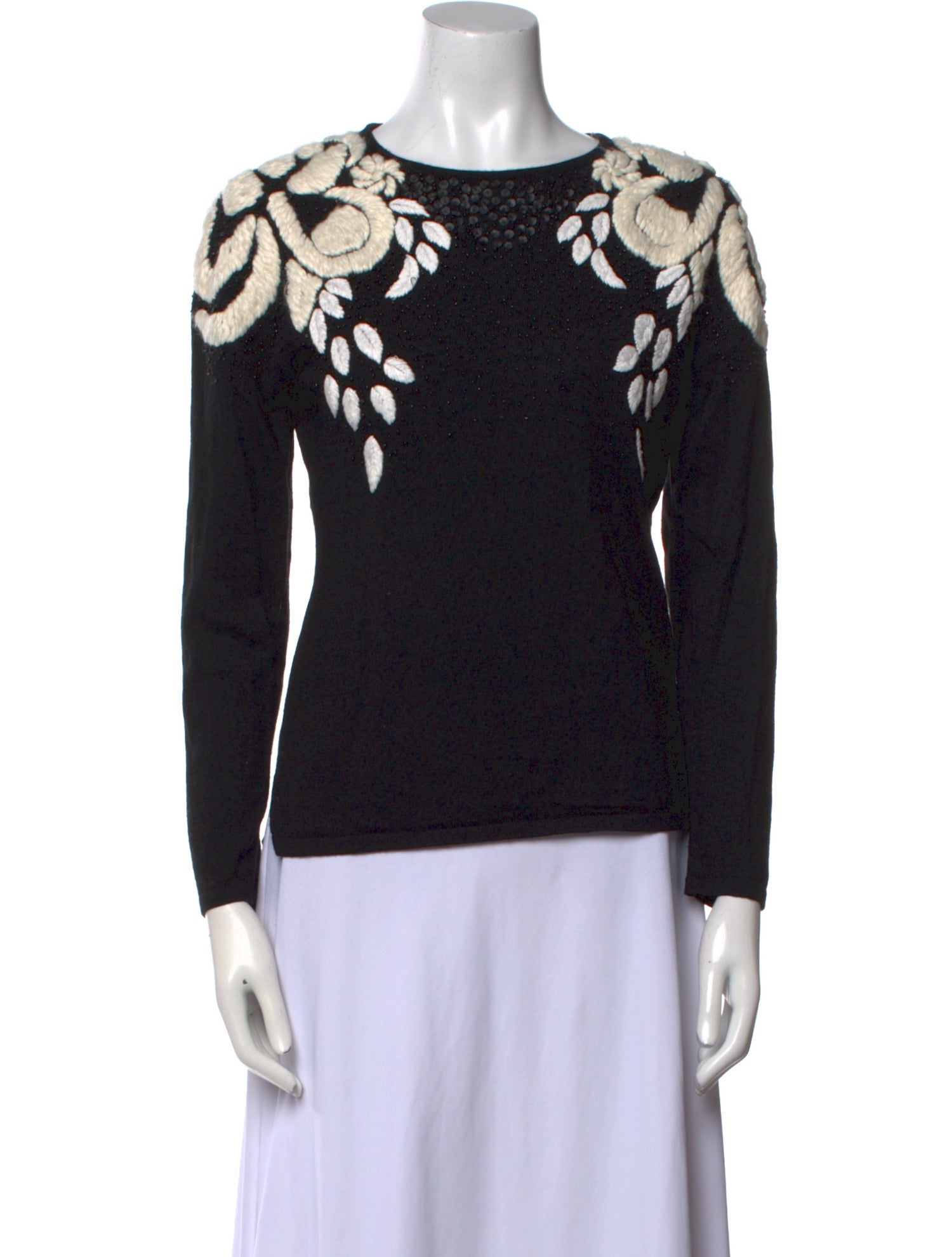 Anne Fontaine Printed Bateau Neckline Sweater