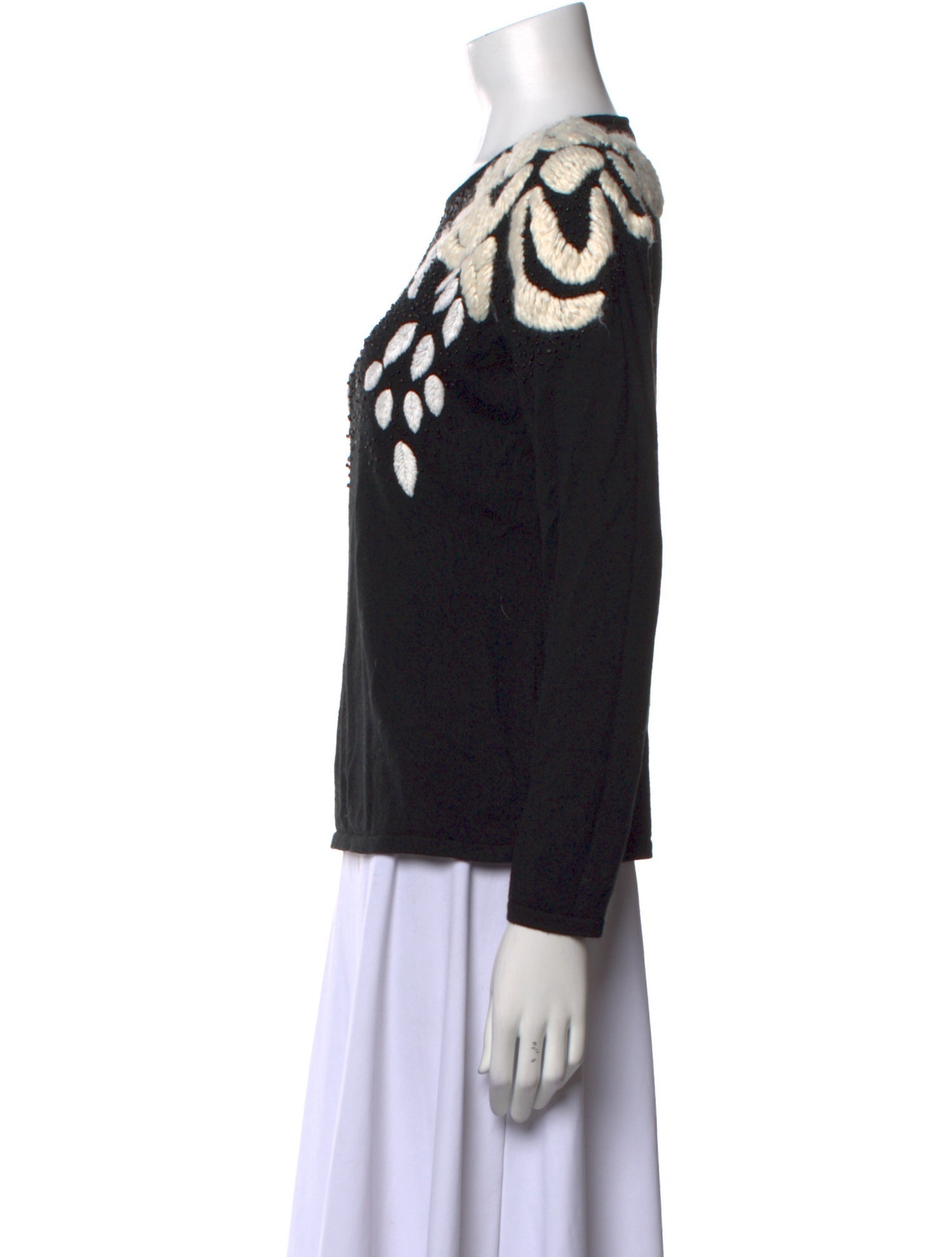 Anne Fontaine Printed Bateau Neckline Sweater