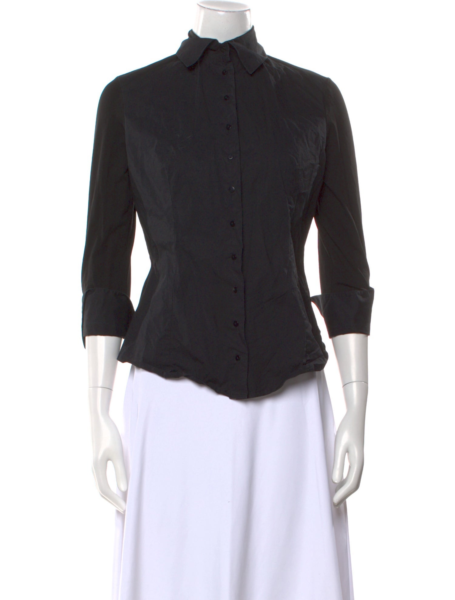 Anne Fontaine Three-Quarter Sleeve Button-Up Top