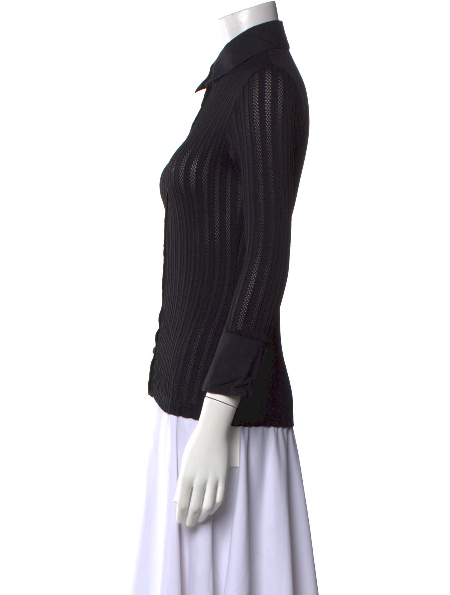 Anne Fontaine Three-Quarter Sleeve Button-Up Top