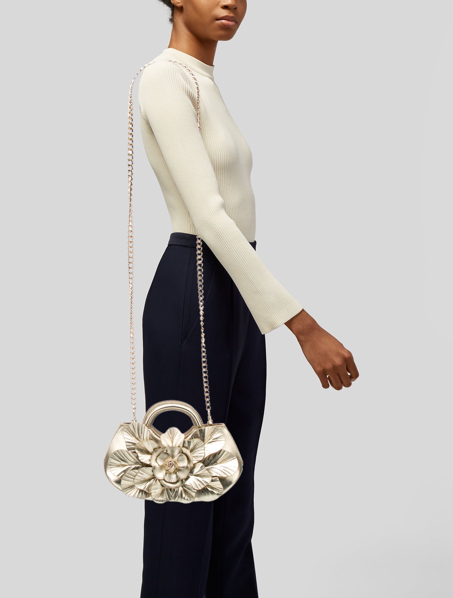 Anne Fontaine Leather Top Handle Bag