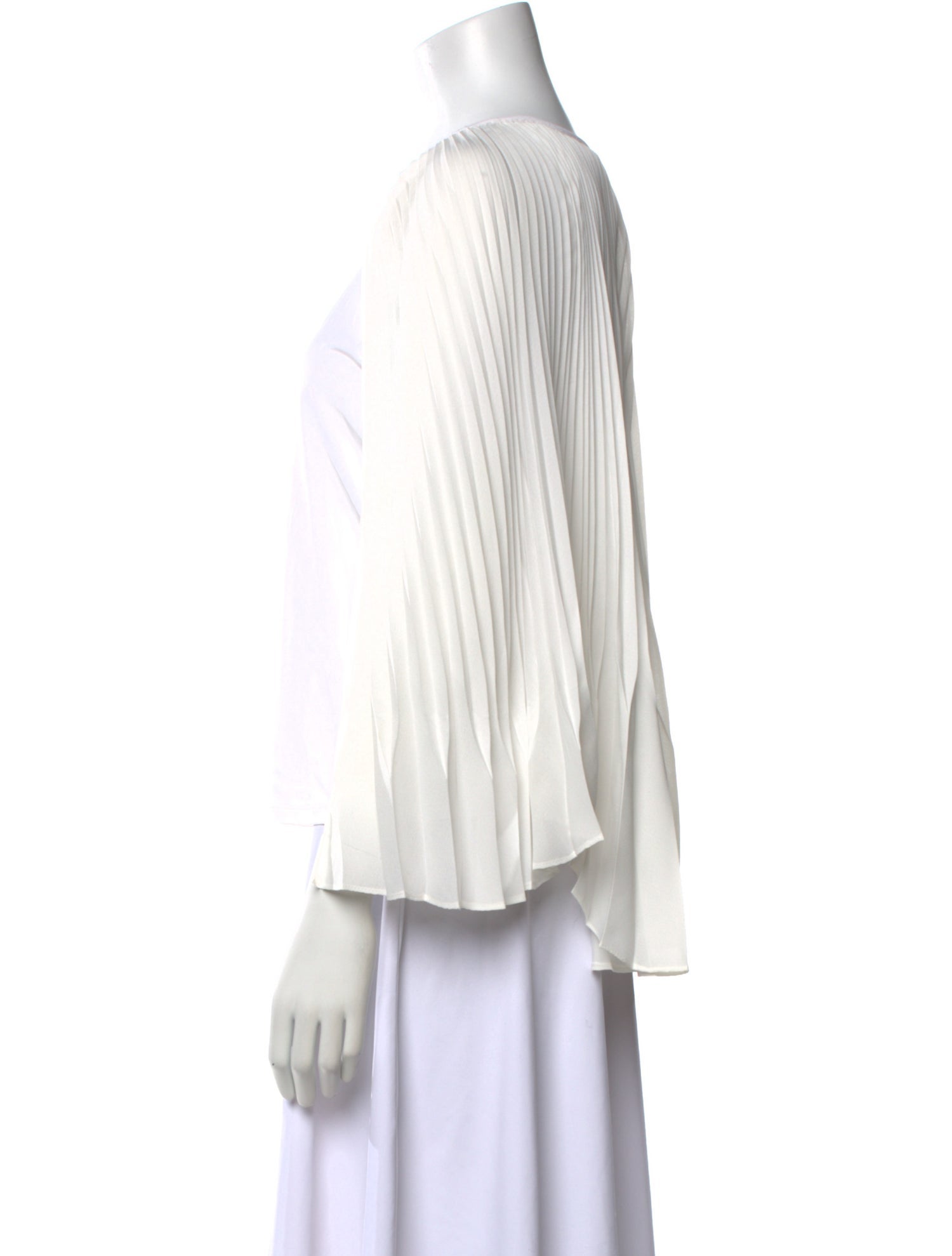 Anne Fontaine Scoop Neck Three-Quarter Sleeve Crop Top