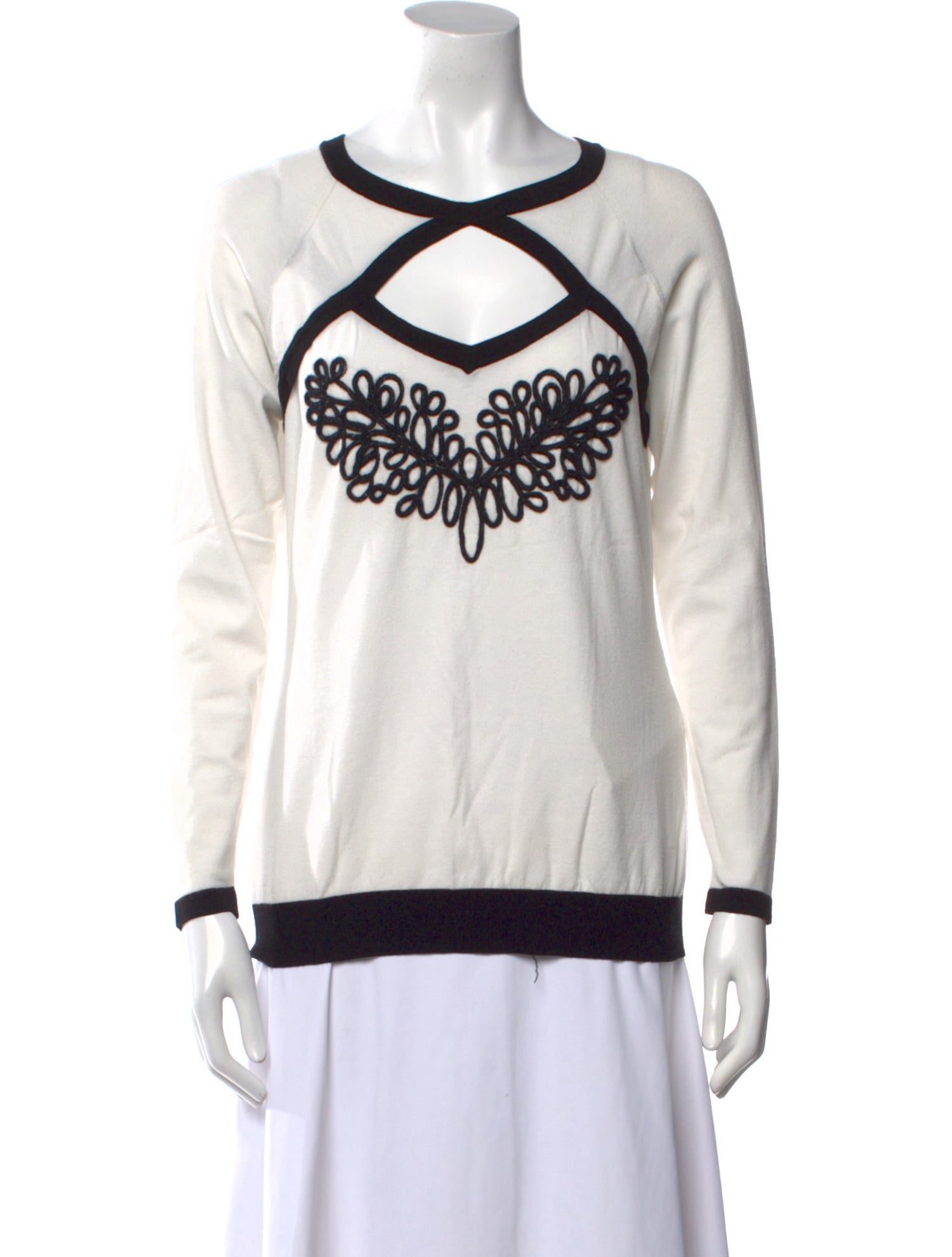 Anne Fontaine Graphic Print Scoop Neck Sweatshirt