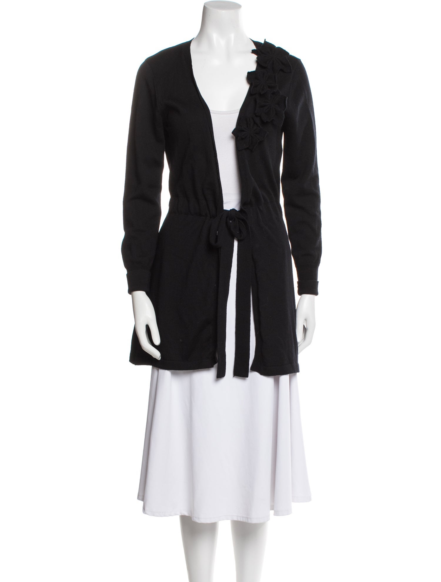 Anne Fontaine Wool Plunge Neckline Sweater