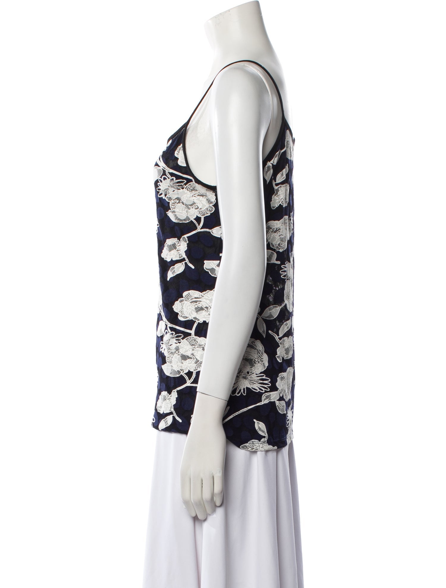 Anne Fontaine Nylon Floral Print Top