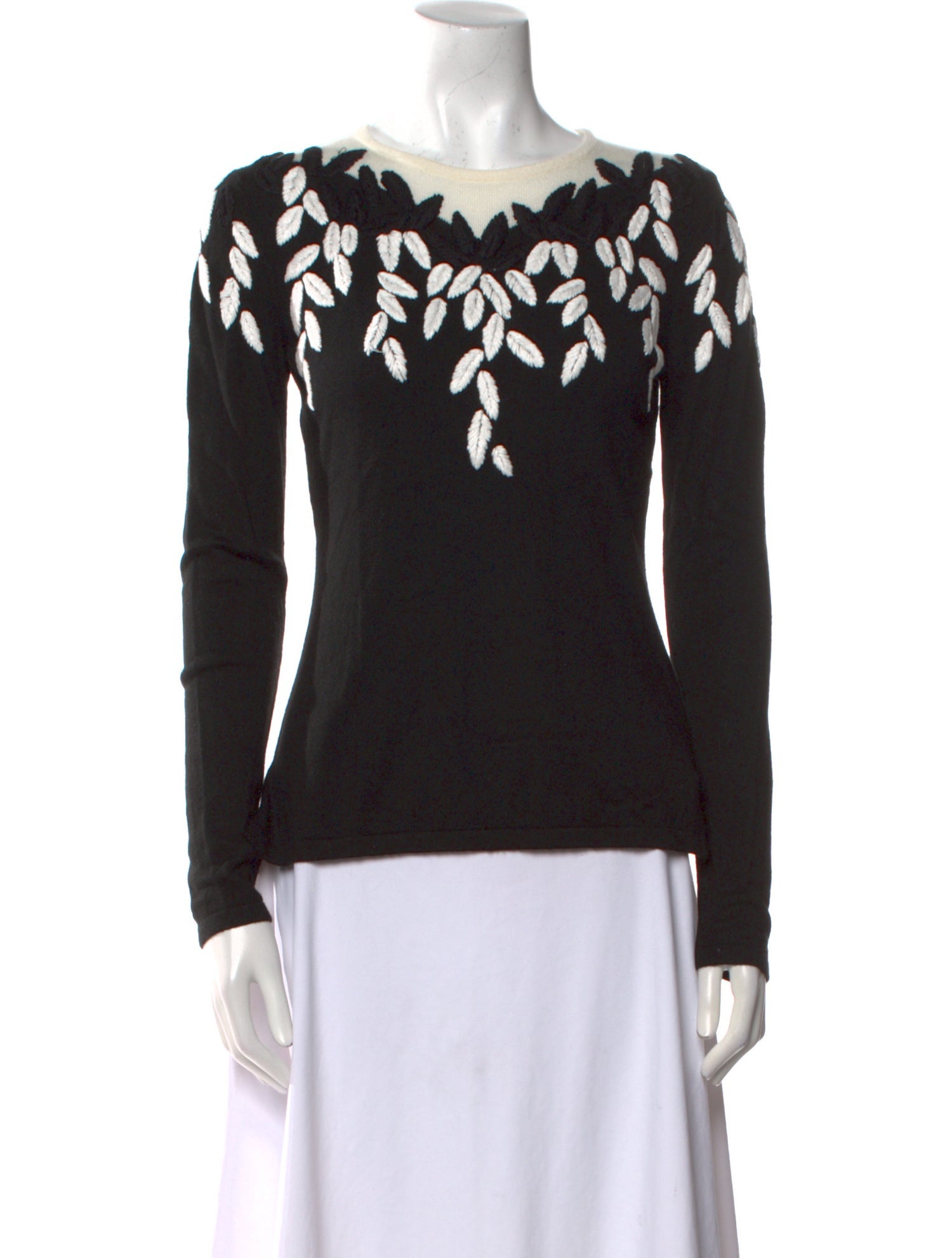 Anne Fontaine Printed Bateau Neckline Sweater