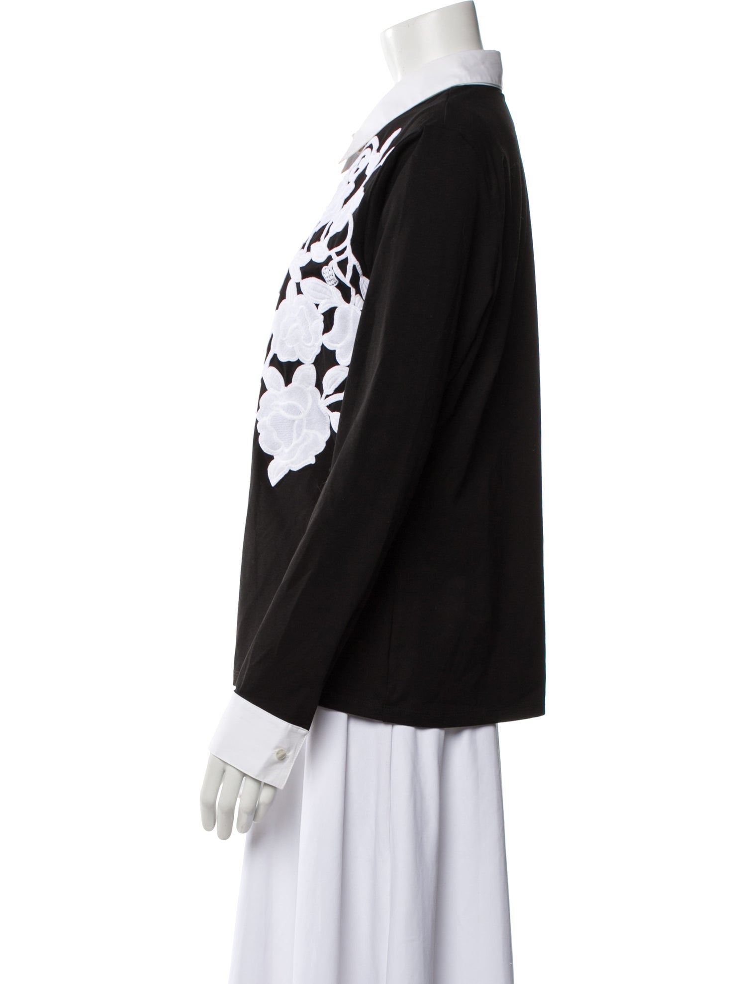 Anne Fontaine Printed Long Sleeve Button-Up Top