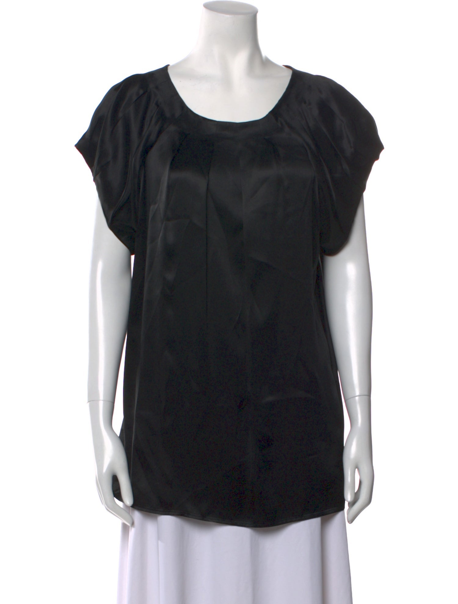 Anne Fontaine Silk Scoop Neck Blouse