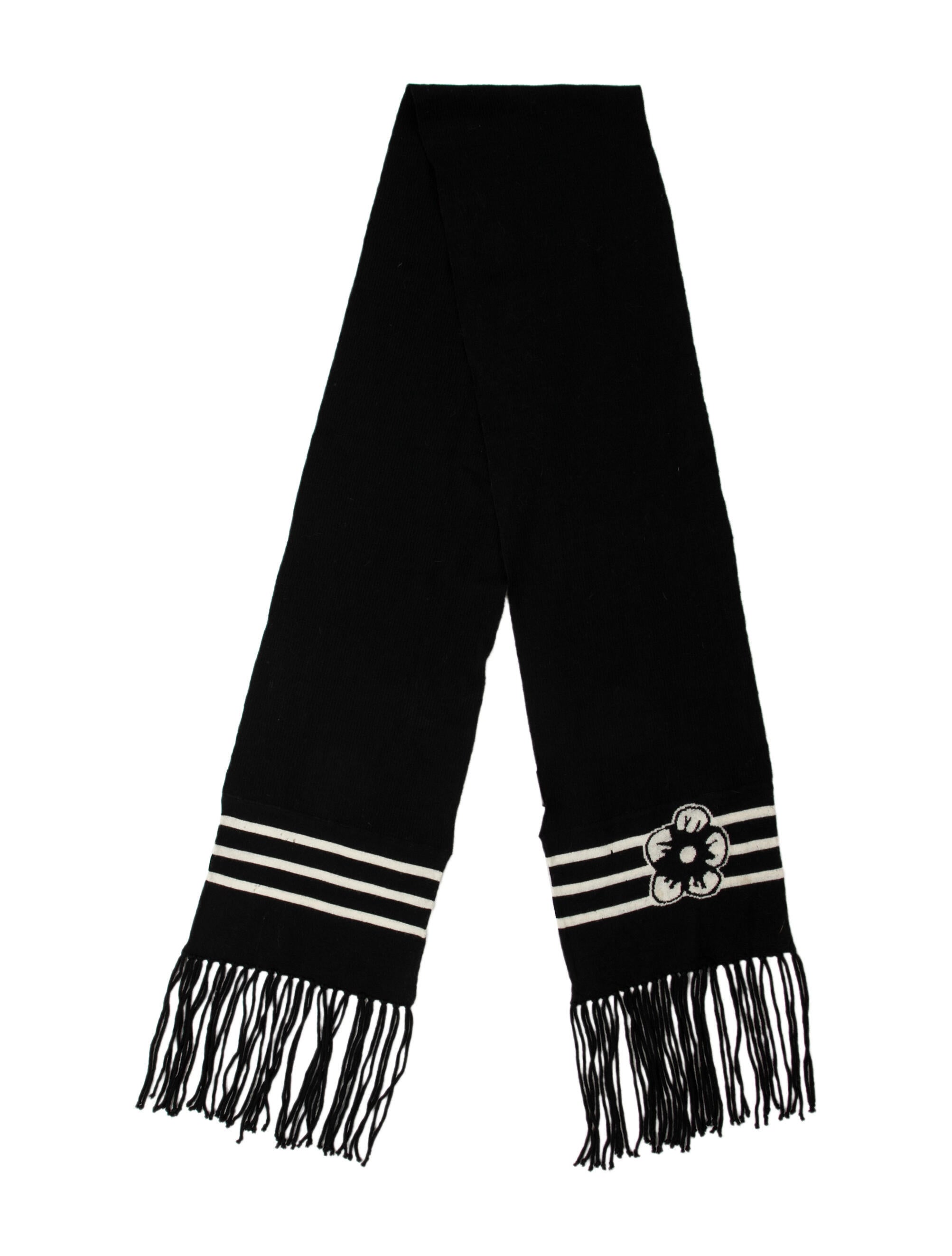 Anne Fontaine Wool Striped Scarf