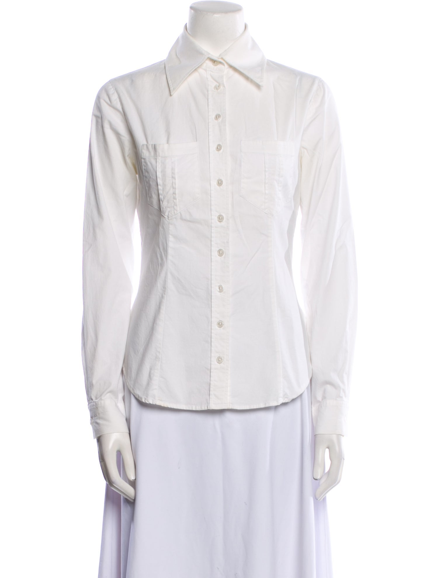 Anne Fontaine Long Sleeve Button-Up Top