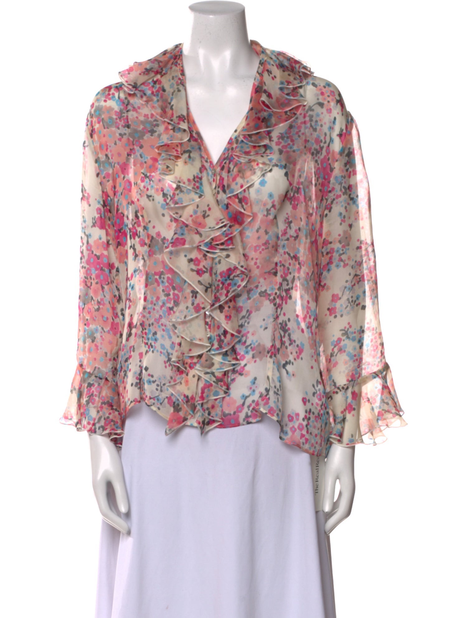 Anne Fontaine Silk Floral Print Blouse